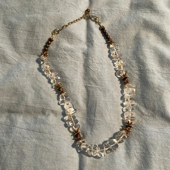 Jewelry | Pretty Clear Glass Bead Necklace With Lovely Bronze Colored  Beads21 Inches | Poshmark